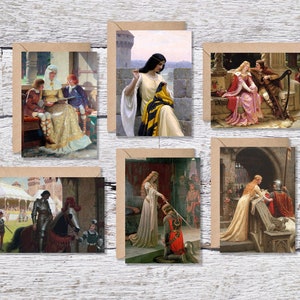 Regency de Leighton, 6 tarjetas de felicitación imprimibles de famosas pinturas al óleo de caballeros y damas de Leighton, impresiones de arte vintage que caben en marcos de 5x7