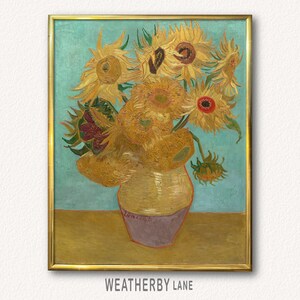 ひまわりの絵、有名なゴッホのアートプリント。すぐにダウンロード
