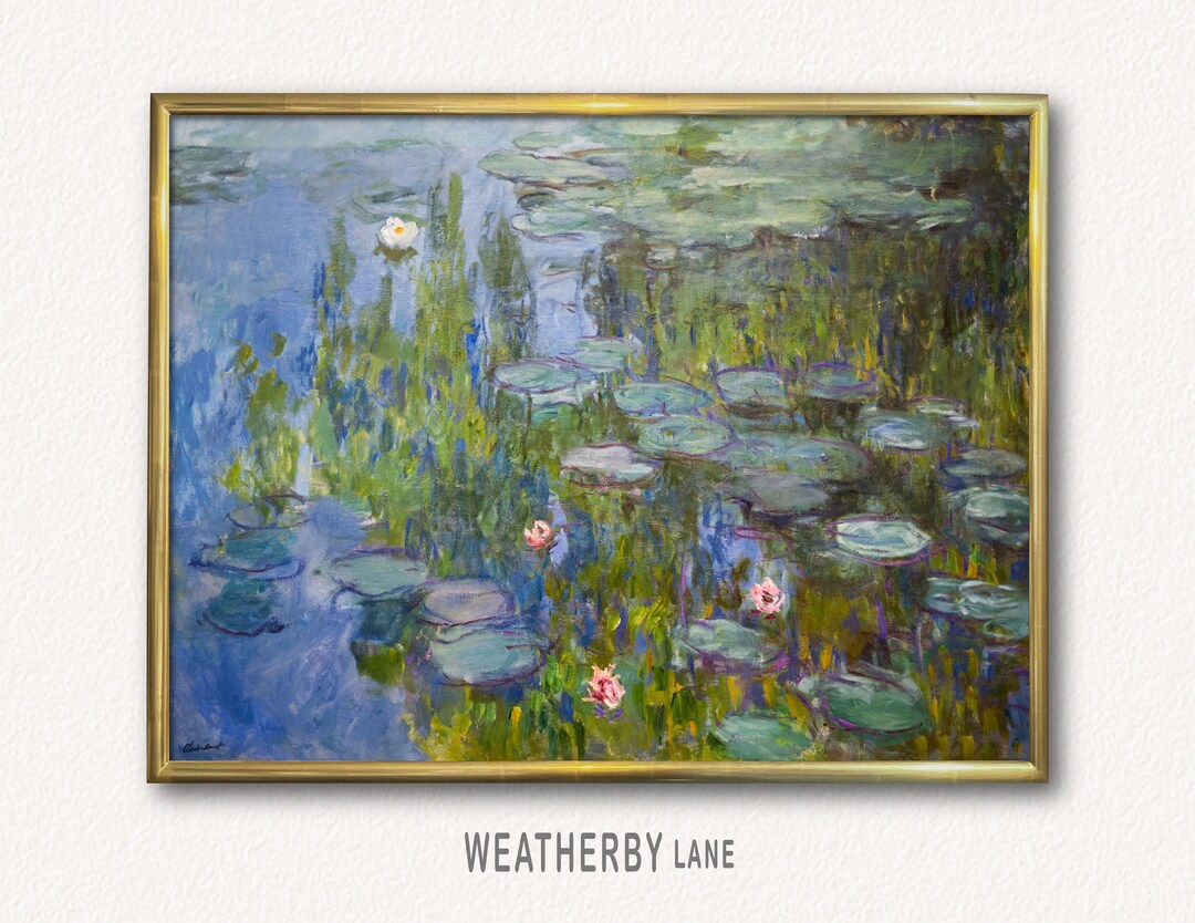 Water Lilies by Claude Monet, Printable Wall Art of Famous Monet Painting of Flowers, Instant ...