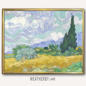 Wheat Field by Van Gogh, Printable Wall Art of Famous Van Gogh Painting Landscape, Van Gogh Art Print, Instant Download Vintage Wall Décor