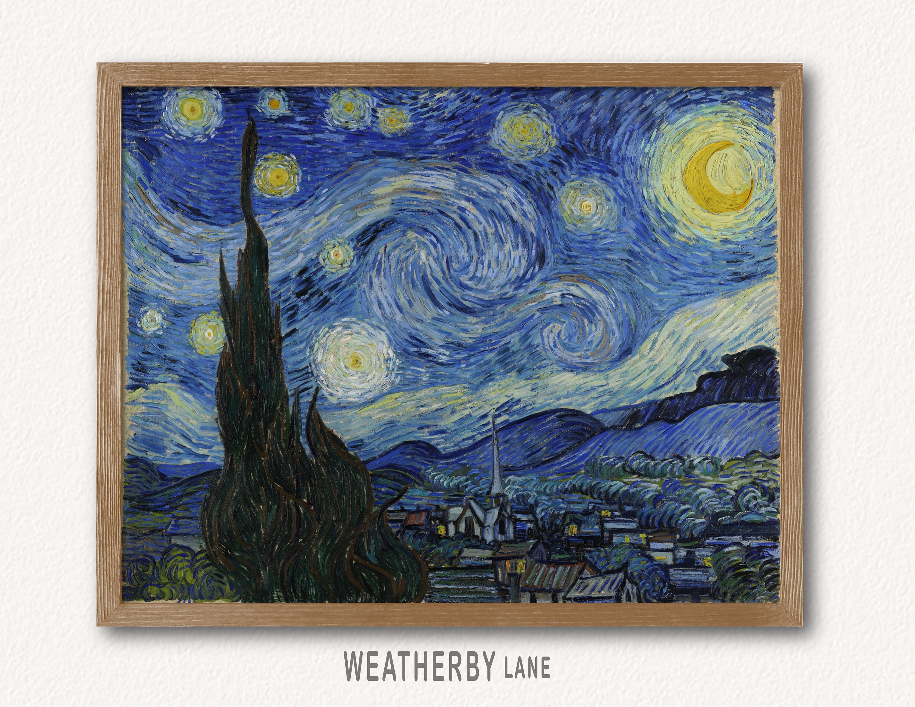 Van Gogh's Starry Night, Printable Wall Art of Famous Van Gogh Painting ...