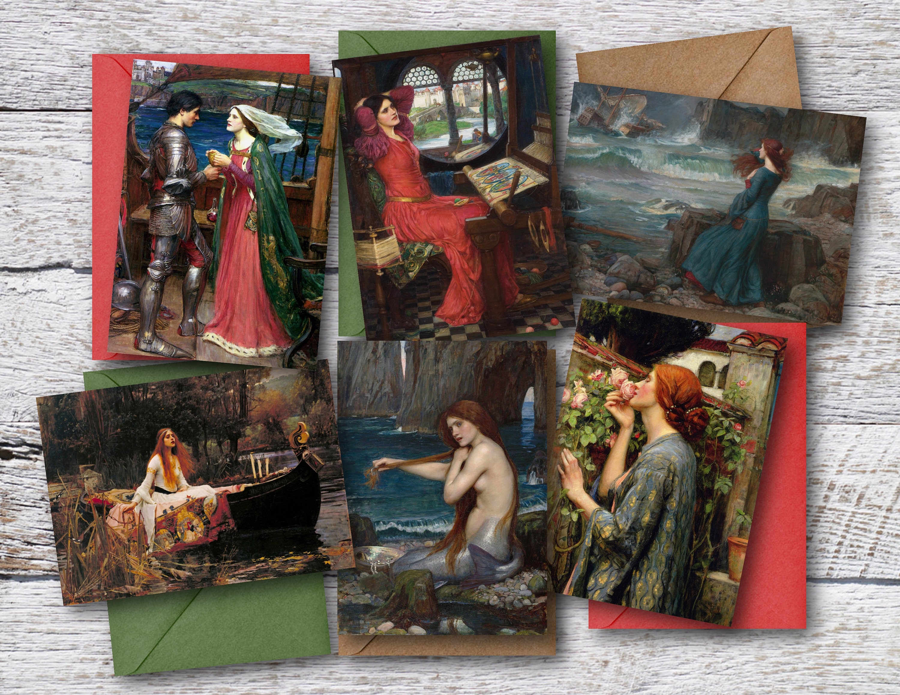 Waterhouse Collection, 6 Printable Fine Art Cards of Famous Oil ...