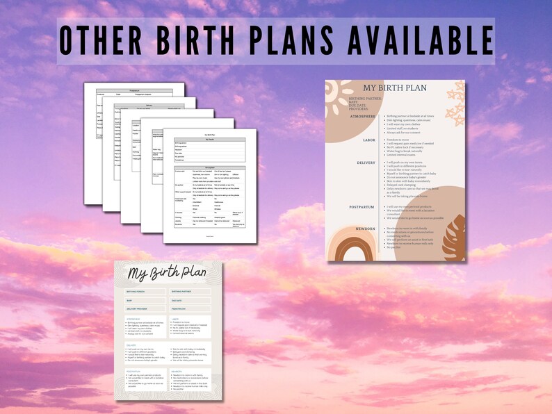 Editable Birth Plan Canva Template Simple Icons Birth Wishes - Etsy