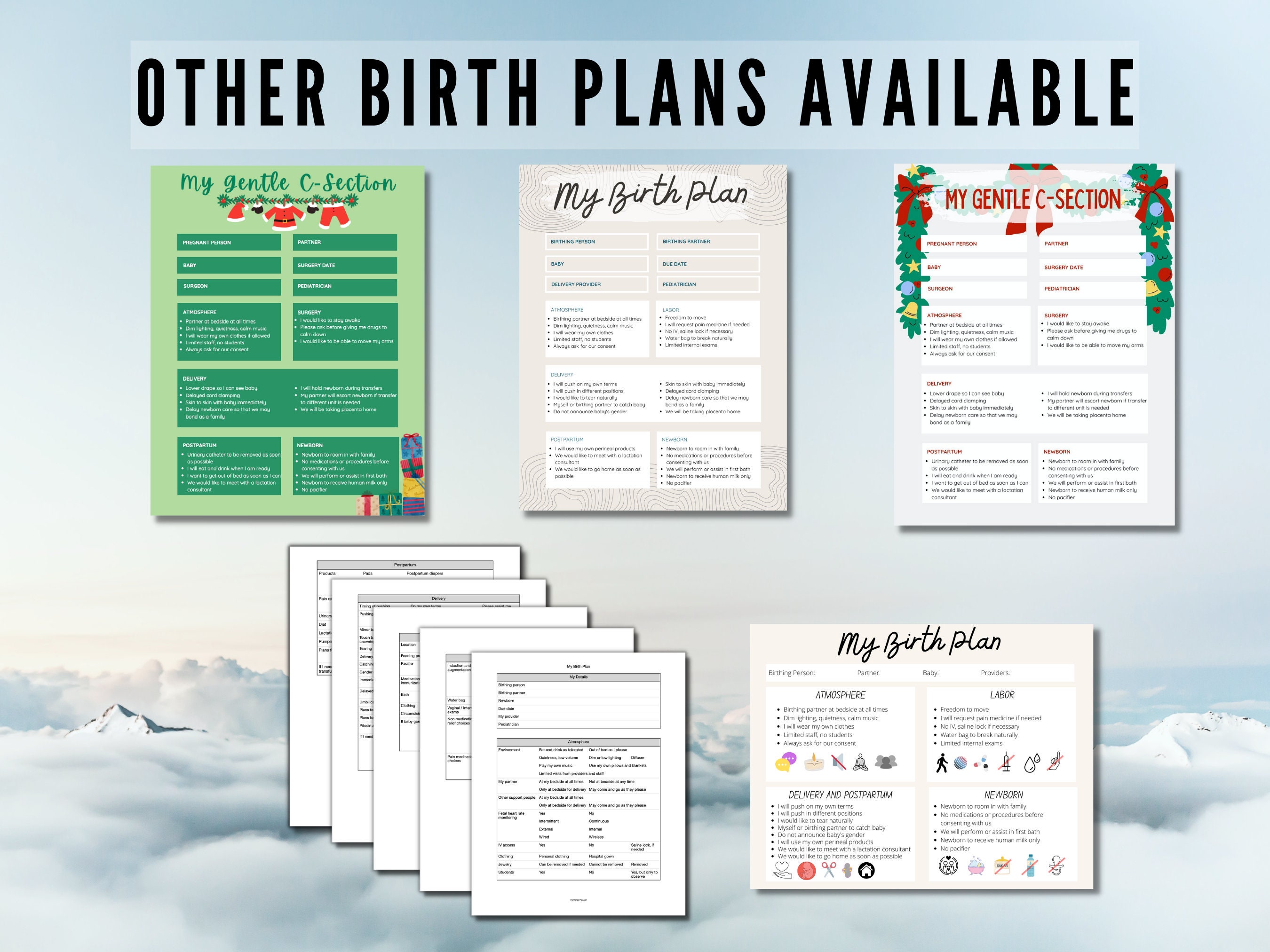 Editable Gentle C-section Birth Plan Canva Template Customize - Etsy