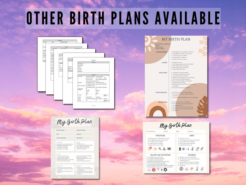 Editable Gentle C-section Birth Plan Canva Template Customize Your ...