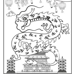 20 Chinese New Year Kids Coloring Pages - Kids Printable Book - Digital Download not a Physical Product