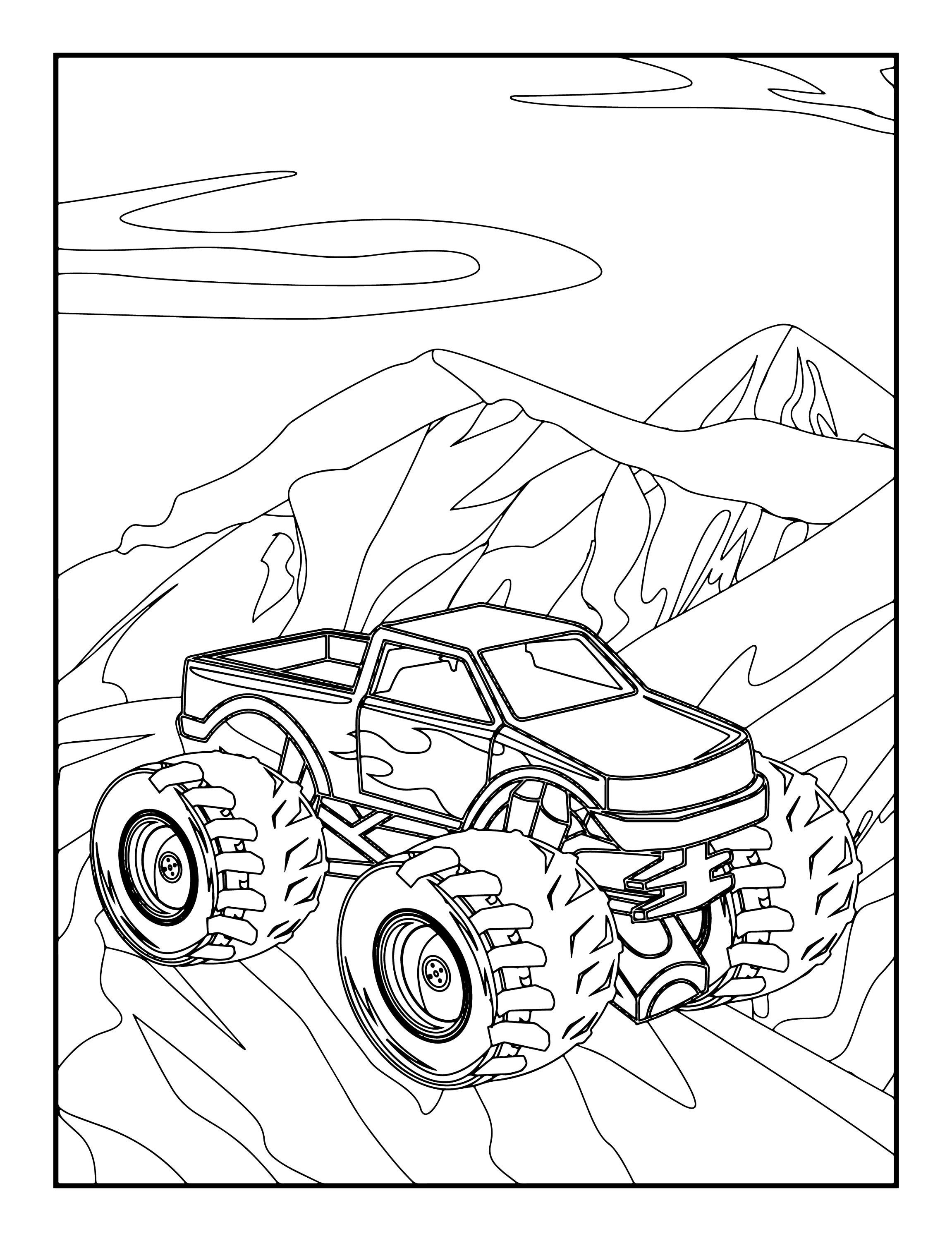 15 Monster Truck Coloring Pages Monster Truck Printable Book Digital