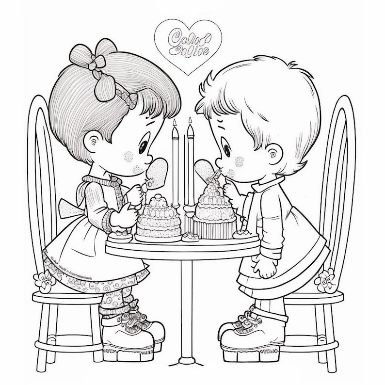 18 Valentine's Day Coloring Pages! - Vintage Old-fashioned Cute Kid ...