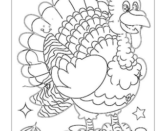 24 Thanksgiving Coloring Pages for kids! - Thanksgiving Printable Book - Digital Download - Not a Physical Product