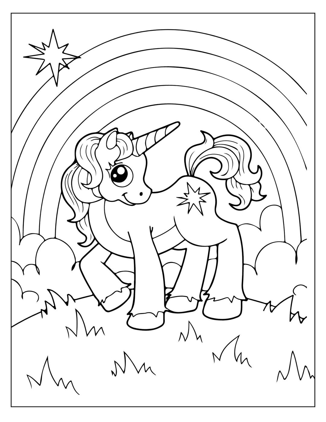 20 Page Rainbow Unicorn Printable Book - Kids Coloring Pages - Kids ...