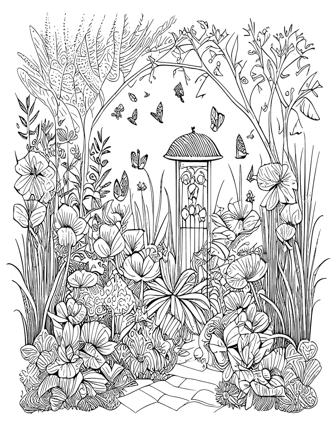 Book4 - 25 Fantasy Garden Adult Grayscale Coloring Pages - Fairy ...