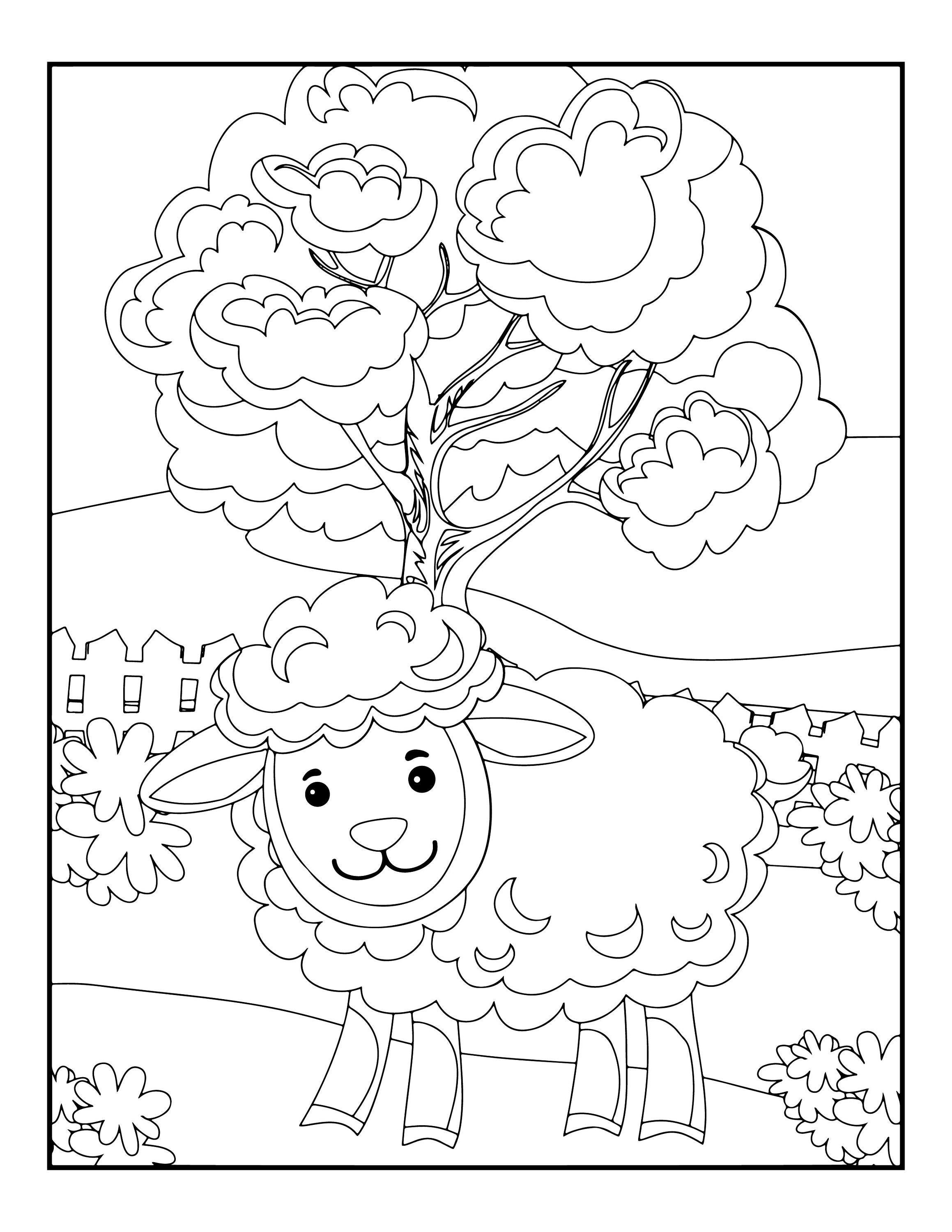 45 Farm Animals Coloring Pages! - Farm Animals Printable Book - Digital