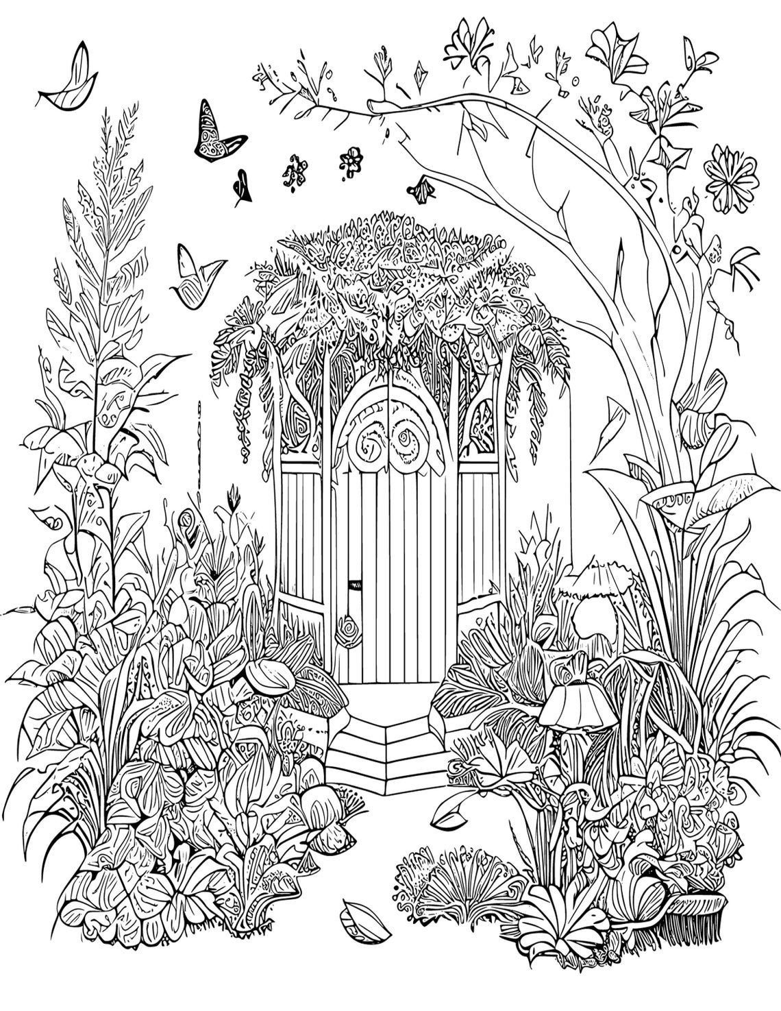 Book3 - 25 Fantasy Garden Adult Grayscale Coloring Pages - Fairy ...
