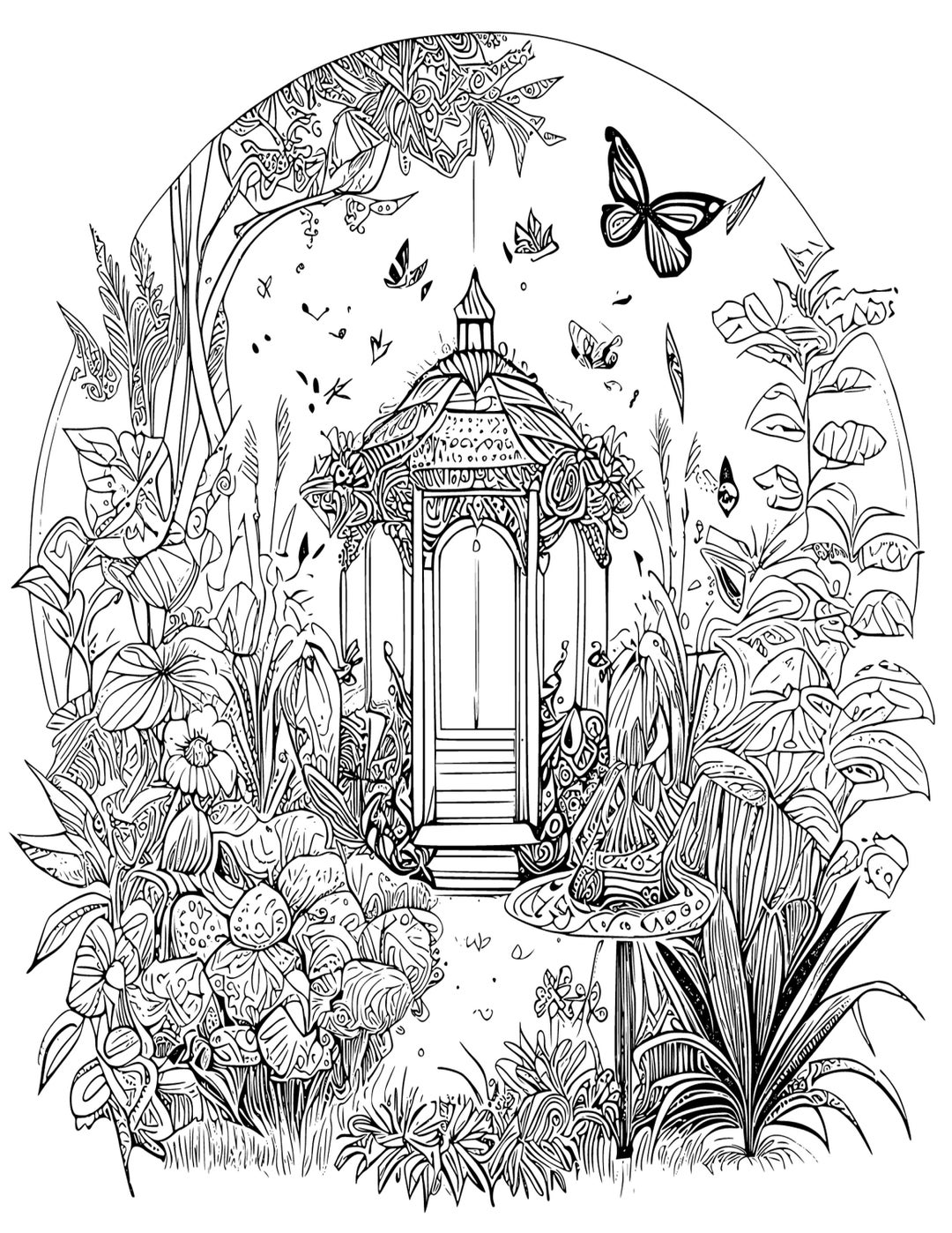 Book1 - 25 Adult Fantasy Garden Grayscale Coloring Pages - Fairy ...