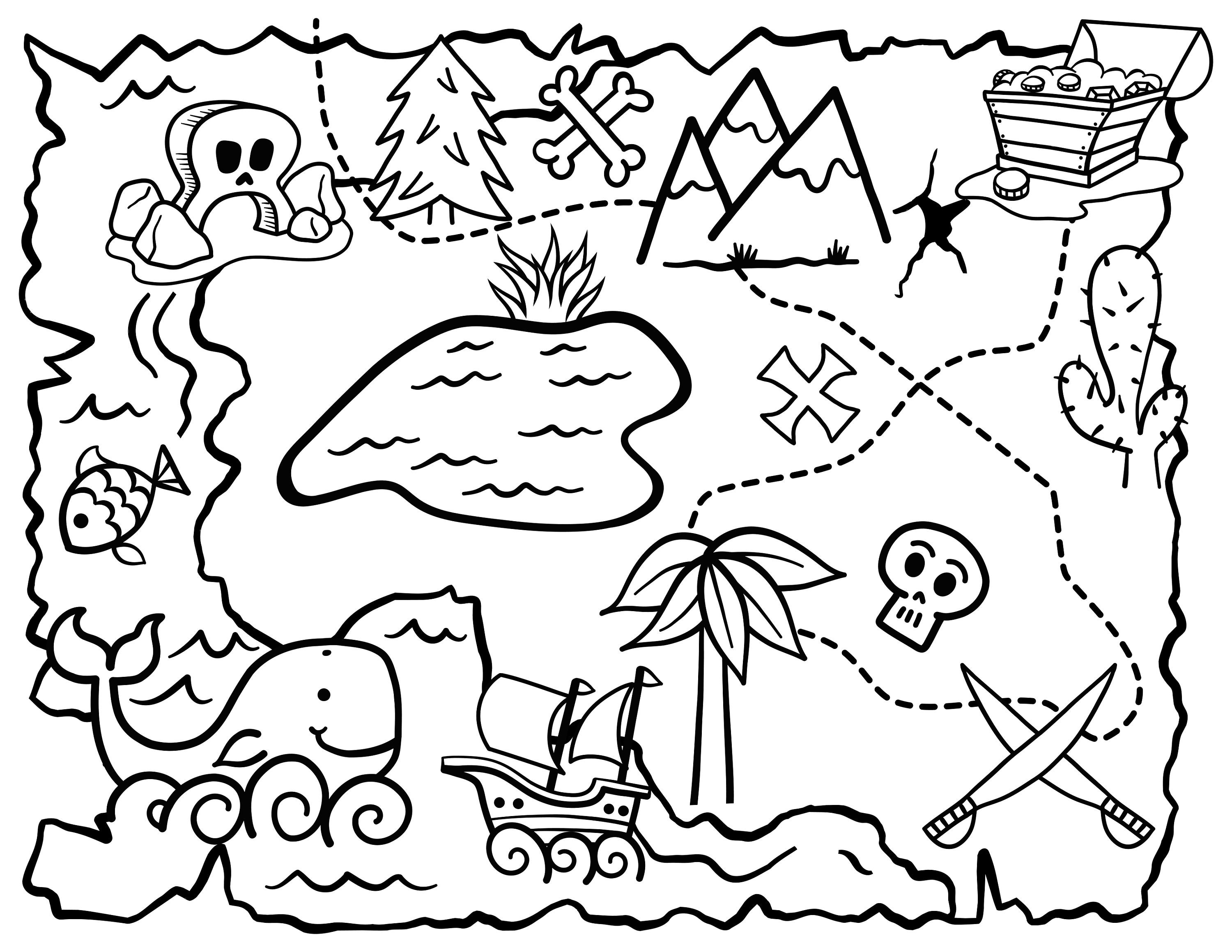 21 Pirate Treasure Map Coloring Pages Pirate Printable Book - Etsy Portugal