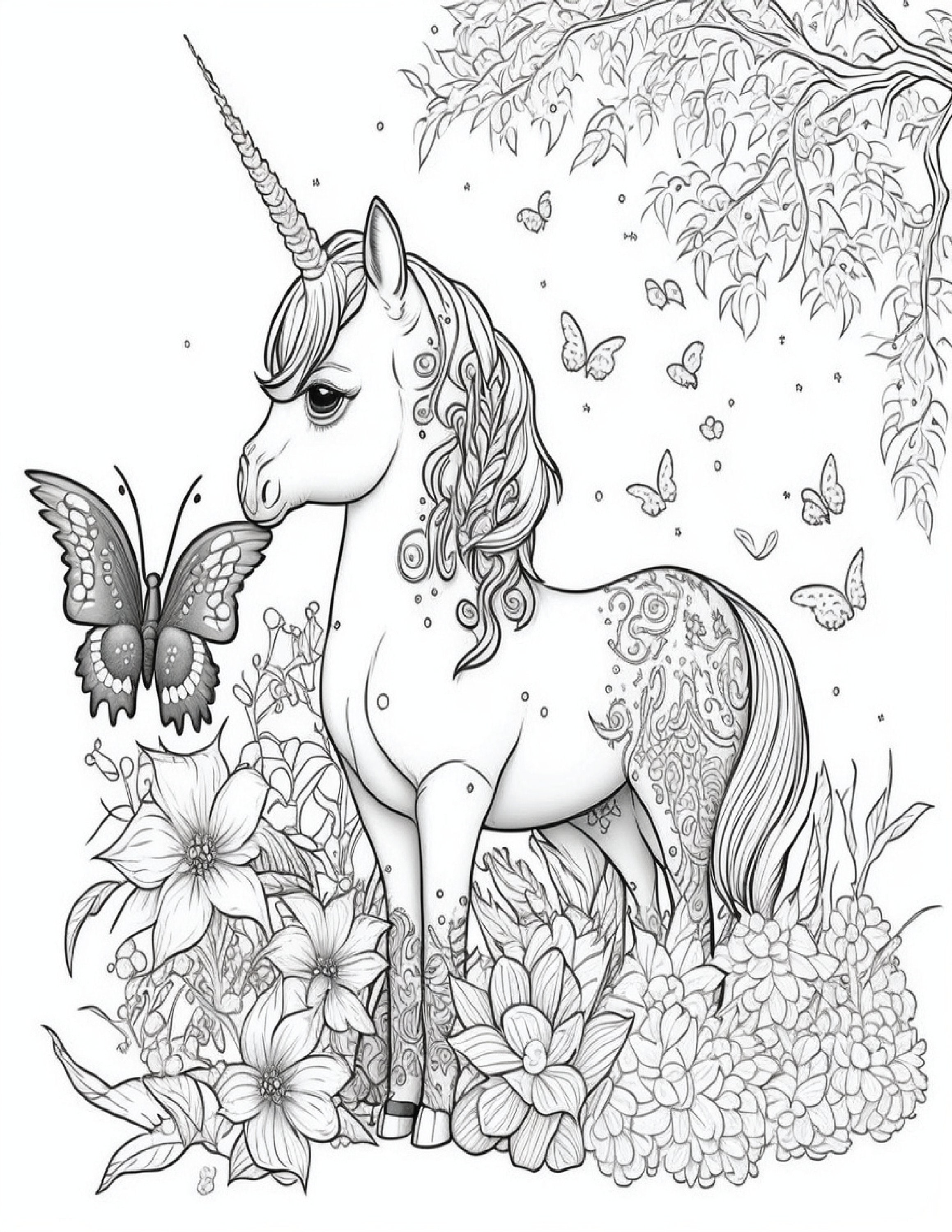 Easter Unicorn Coloring Book For Kids: Funny Drawing With Unique