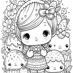 Book1 21 Cute Kawaii Friends and Desserts Coloring Pages Kawaii ...