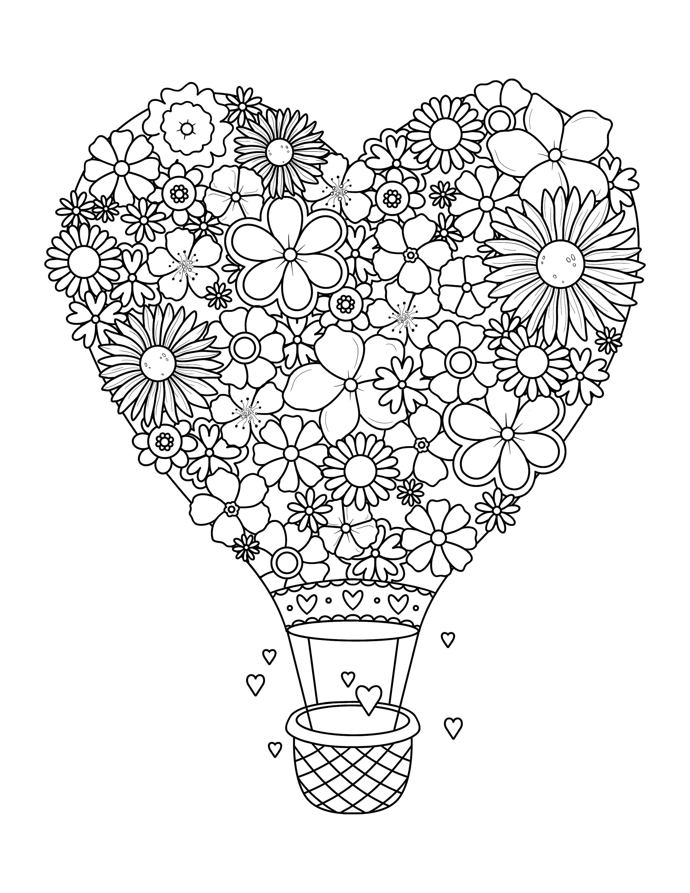 50 Valentine's Day Coloring Pages! - Animals and Hearts - Kids