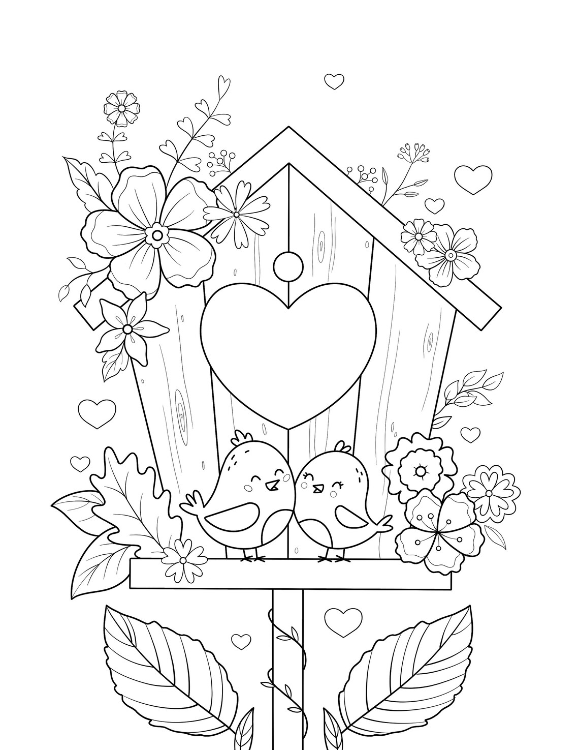 50 Valentine's Day Coloring Pages! - Animals and Hearts - Kids