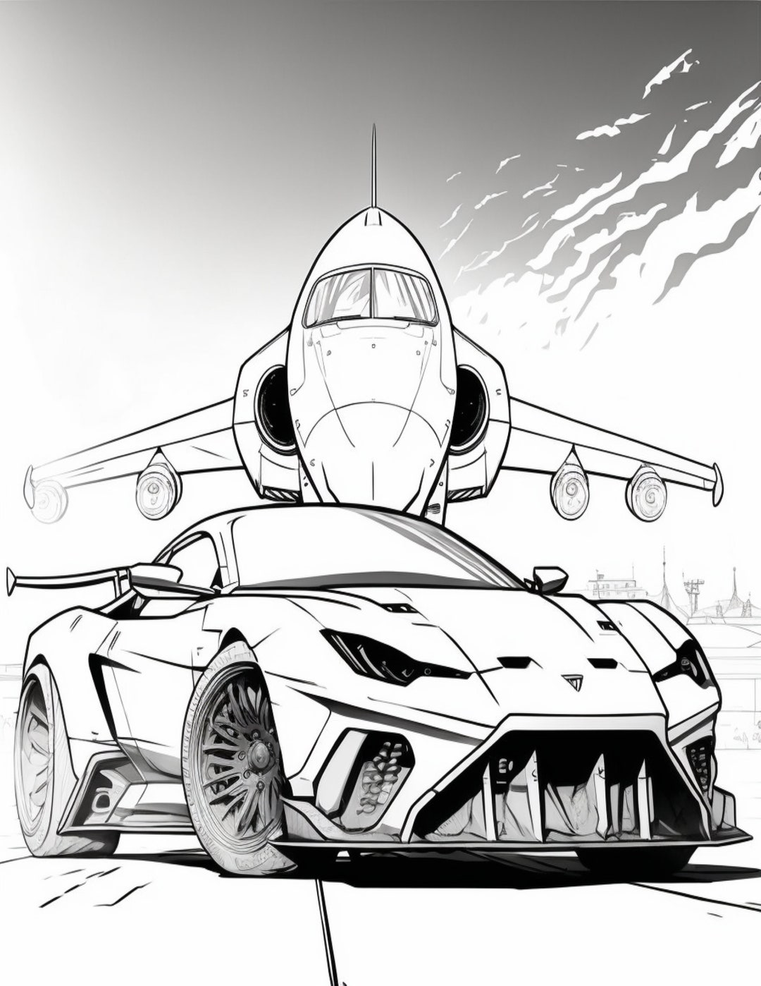 15 Adult Car Plane Coloring Pages Race Cars Coloring Book - Etsy