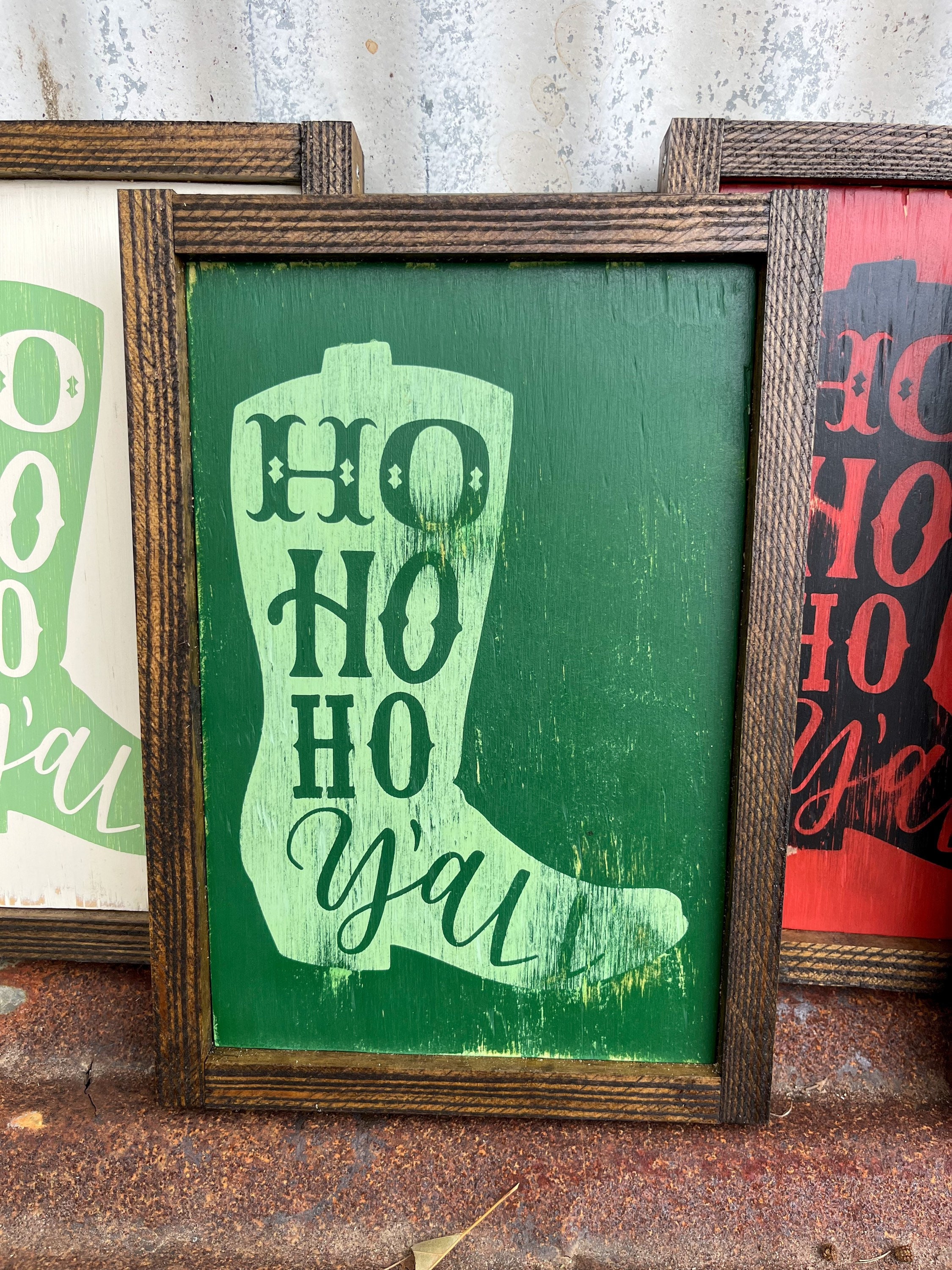 Ho Ho Ho Yall Cowboy Boot Sign Cowboy Boot Country - Etsy