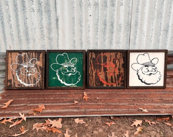 Cowboy Santa Sign | Cowboy Christmas | Christmas Sign | Western Christmas | Rustic Sign | Christmas Decor