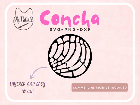 Pan Dulce Concha Cutout Outline Digital Download SVG PNG DXF - Etsy New ...