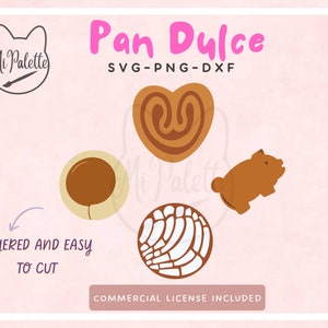 Pan Dulce Bundle Digital Download SVG, PNG, DXF for Cricut, Silhouette - Mexican Pan Dulce Panaderia set Digital file