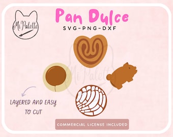 Pan Dulce Bundle Digital Download SVG, PNG, DXF for Cricut, Silhouette - Mexican Pan Dulce Panaderia set Digital file
