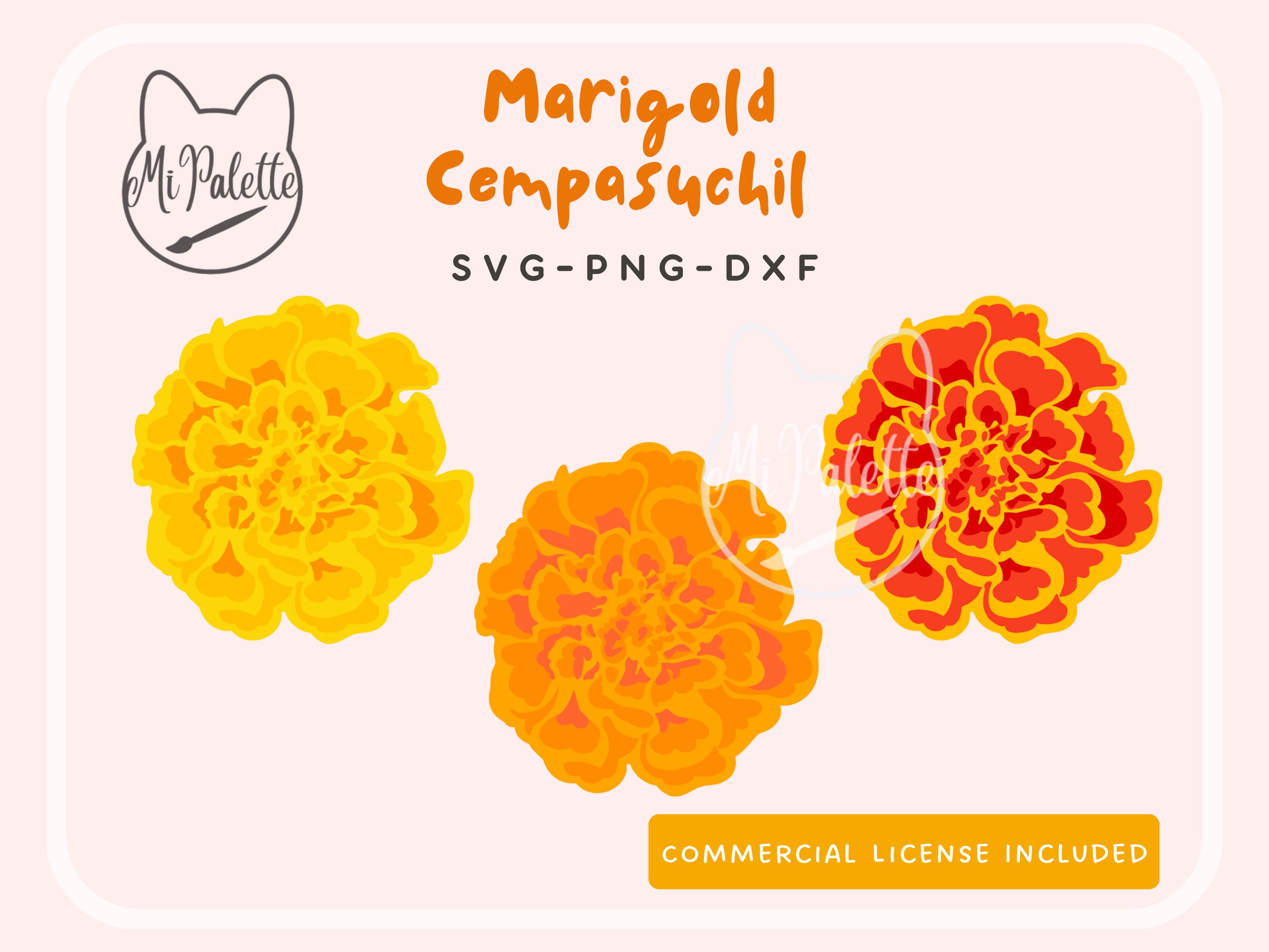 Dia De Los Muertos Flower Marigold, Cempasuchil Digital Download SVG