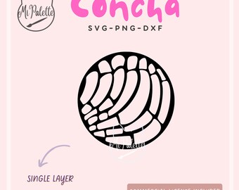 Pan Dulce Concha Cutout Outline Digital Download SVG, PNG, DXF for Cricut, Silhouette - Mexican Pan dulce Digital file