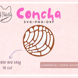 Pan Dulce Concha Digital Baixar SVG, PNG, DXF para Cricut, Silhouette - Arquivo digital mexicano Pan dulce