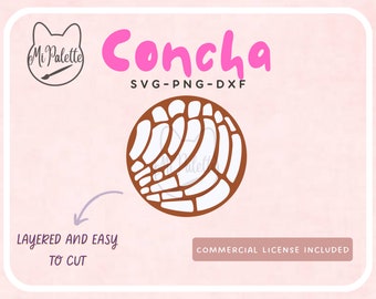Pan Dulce Concha Digital Download SVG, PNG, DXF for Cricut, Silhouette - Mexican Pan dulce Digital file