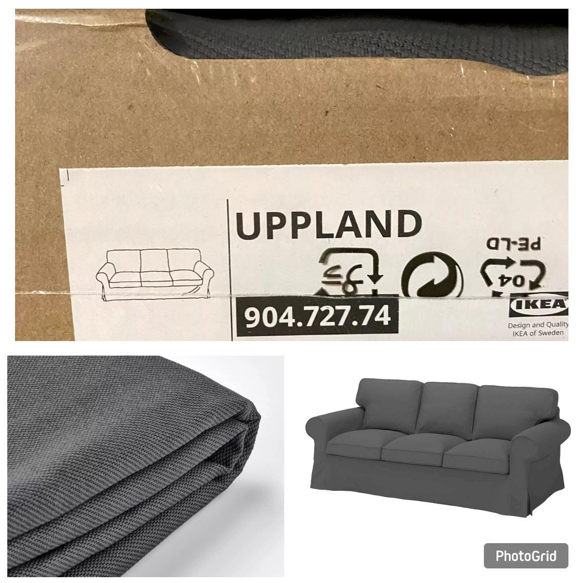IKEA UPPLAND Seat Sofa Cover Hallarp Gray Couch