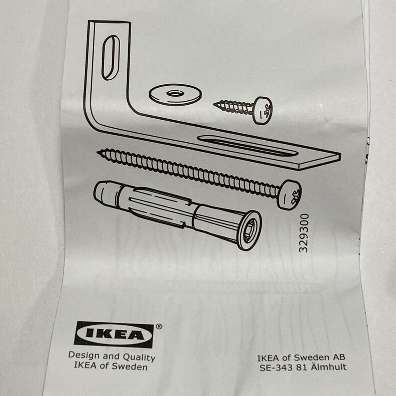 Replacement IKEA Part Number 329300 Wall Anchoring Kit Safety Mounting
