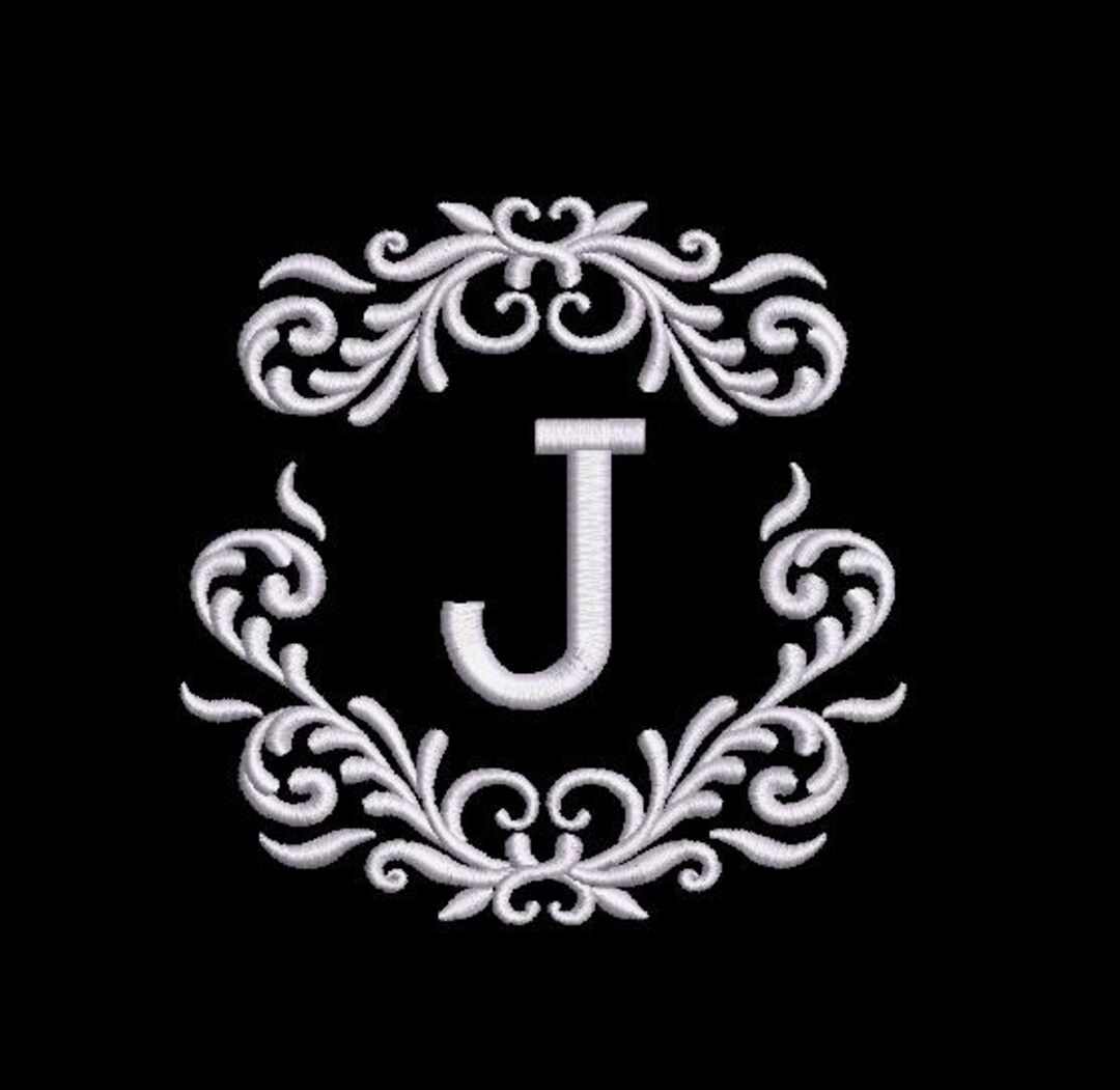 Monogram J Machine Embroidery - Etsy