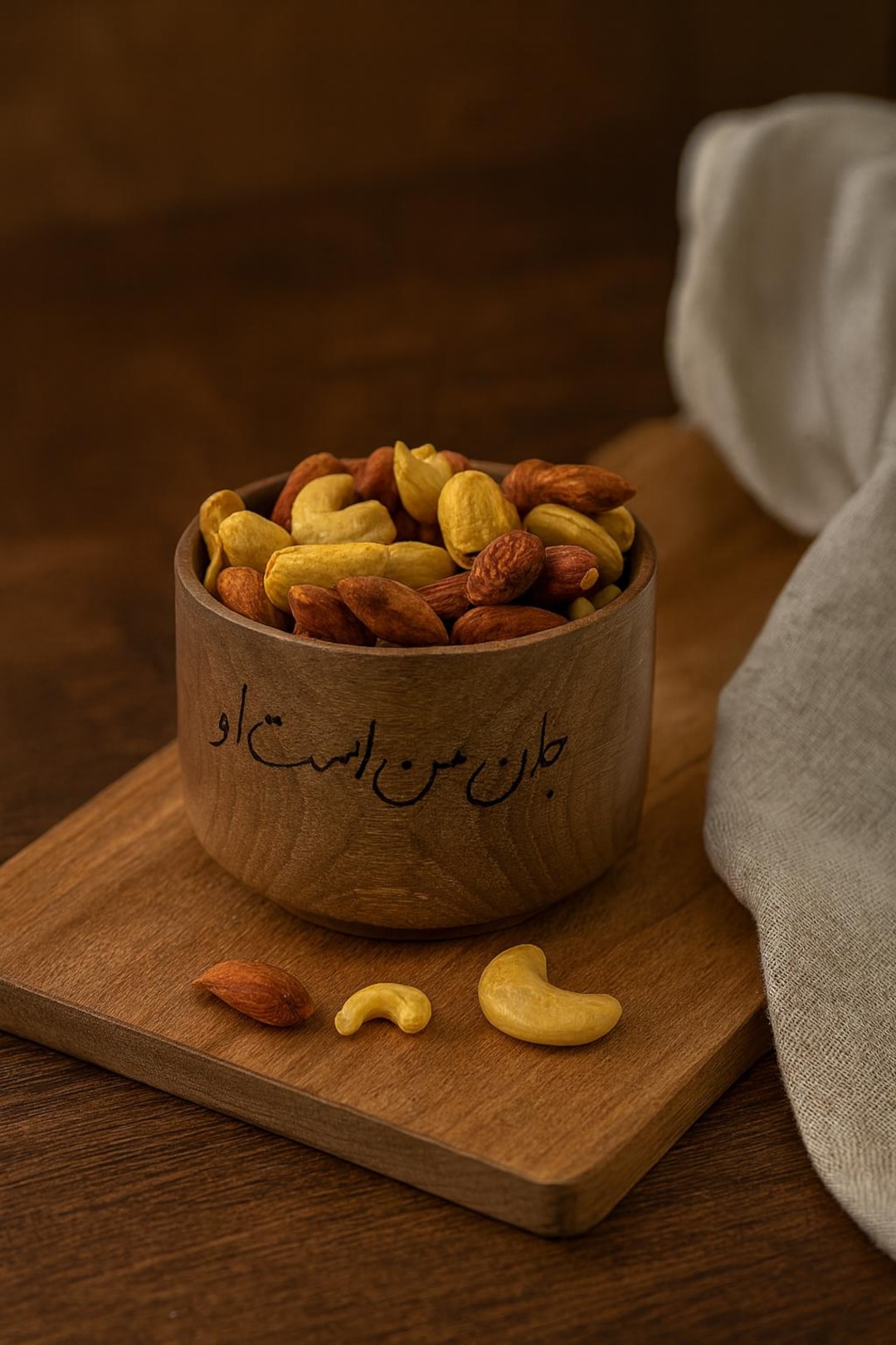 Hand-turned Walnut Bowl With Rumi Quote – Persian Calligraphy ...