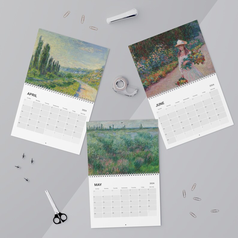 Claude 2024 Calendar, Art Calendar, Vintage Art Print Calendar