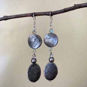 Boho Dangle Earrings: Vintage Beads, Sterling Silver, Hypoallergenic