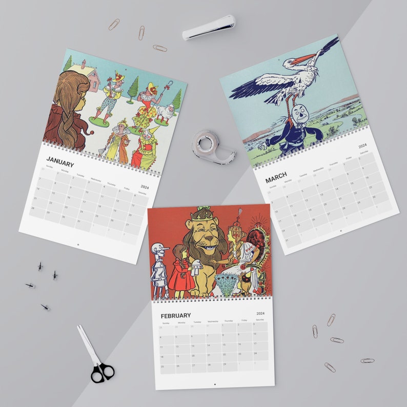 Wonderful Wizard of Oz 2024 Calendar, Art Calendar, Vintage Art Print