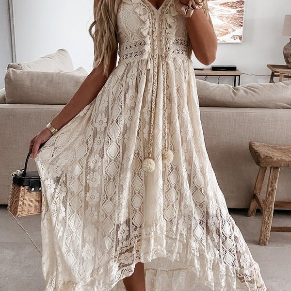 White Boho Dress Etsy