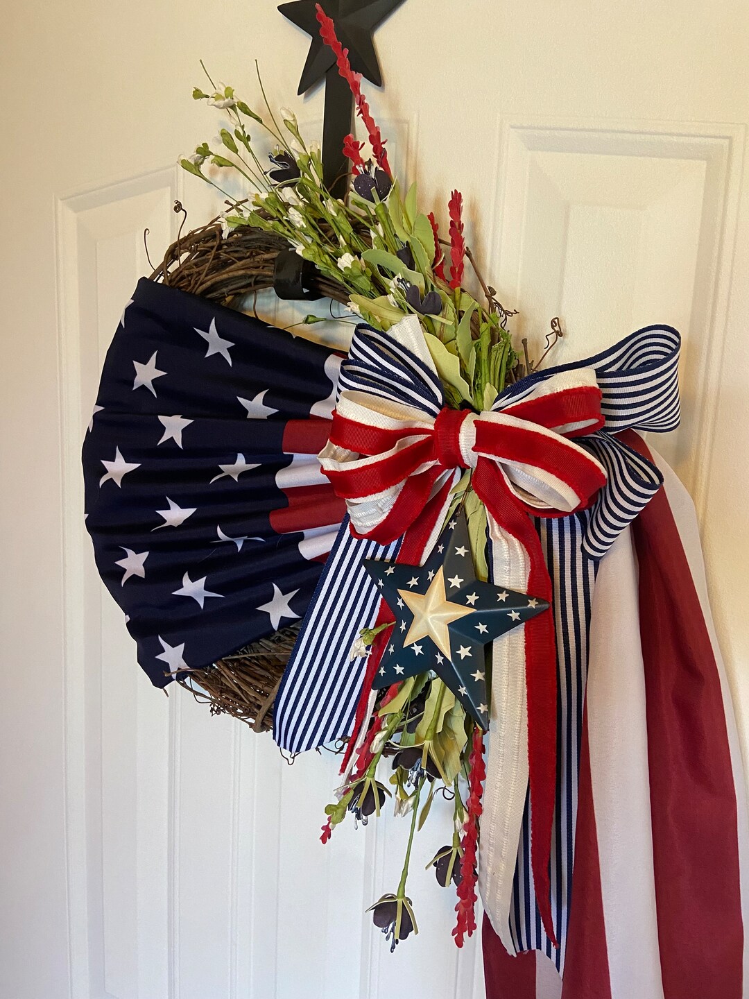 Sweet Home America - Patriotic Front Door Wreath, American Flag Wreath ...