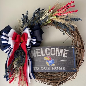 Kansas University Jayhawks wreath - welcome to our home