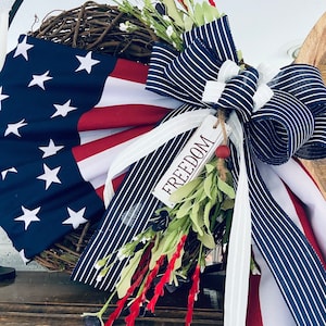 Freedom Patriotic Wreath - America, Red White & blue,