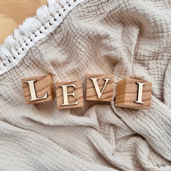 Handmade Wooden Name Blocks | Personalized Baby Kids Wooden Blocks | Montessori Wooden Toy Nursery Decor | Baby Name Gift