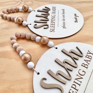 "Shhh Baby Sleeping" Do Not Knock Door Sign - 2 Pack With No Soliciting & Remove Shoes Signs, 7.9x7.9 Inch - View #8