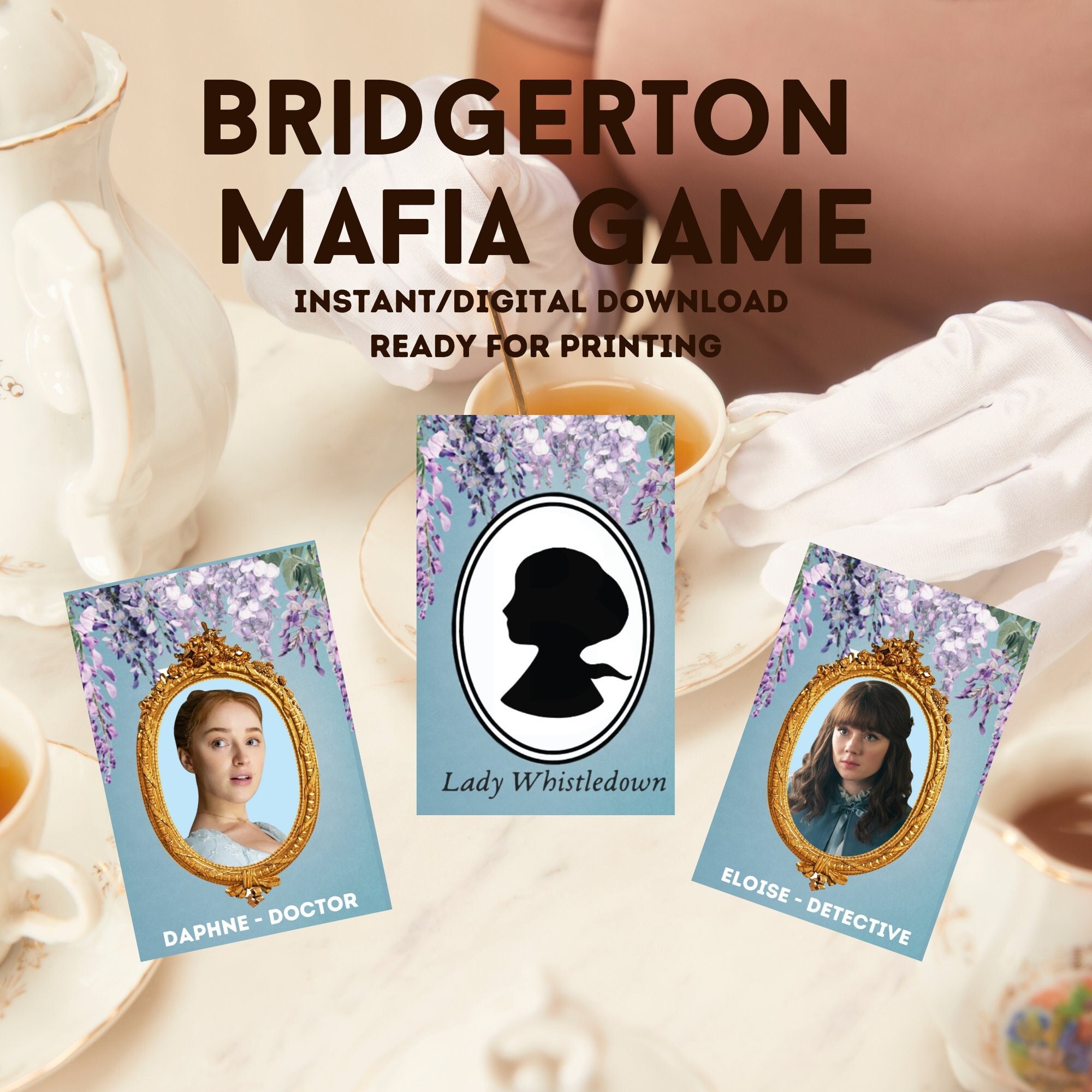 Bridgerton Mafia Game, Lady Whistledown Brunch/Bridalshower, Regal Party Game, Daphne, Eloise, Muslim Bridgerton, Hijab Whistledown
