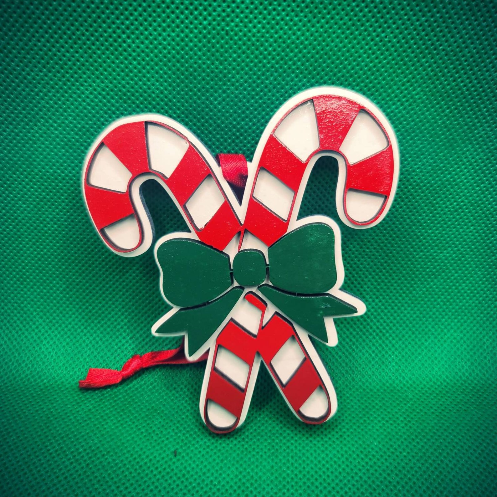 Candy Cane With Bow SVG File Ornament - Etsy