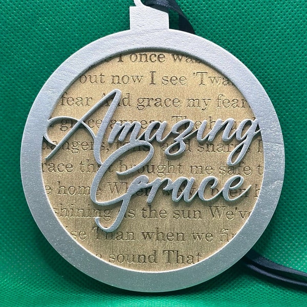 Décoration de Noël Amazing Grace avec paroles fichier numérique SVG