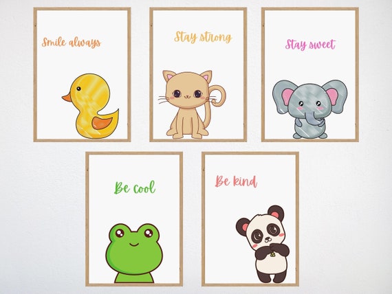 Wall Art Set of 5 Printable Wall Art Digital Download - Etsy